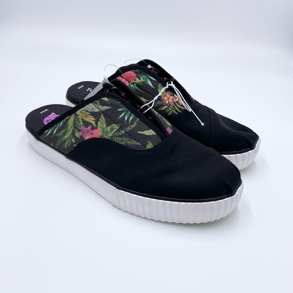 NWT Toms Cordones Indio Mules Sneakers Black Multi Women’s 8.5 Venice Collection